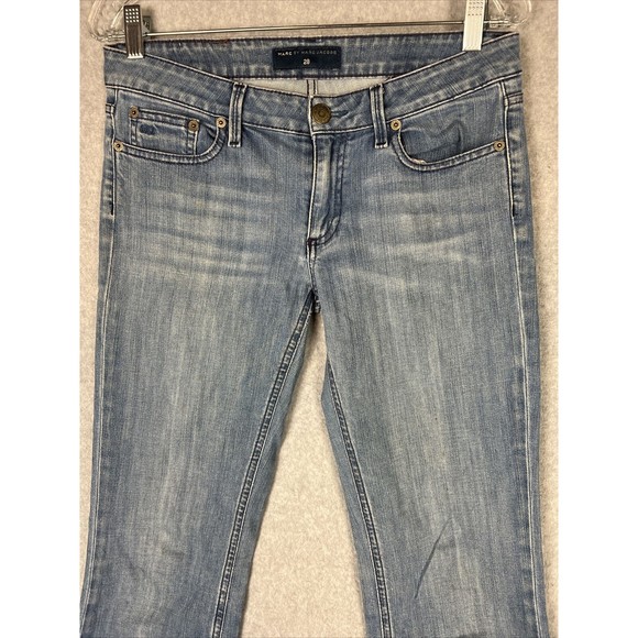 Marc Jacobs Women’s Sz 28 Angela 001 Low Rise Bootcut Stretch Denim Jeans Blue - Picture 3 of 13